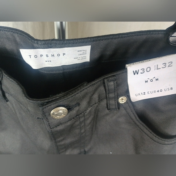 Topshop Mom Jeans In Black Size 8 W32 L32 NWT - Picture 7 of 12